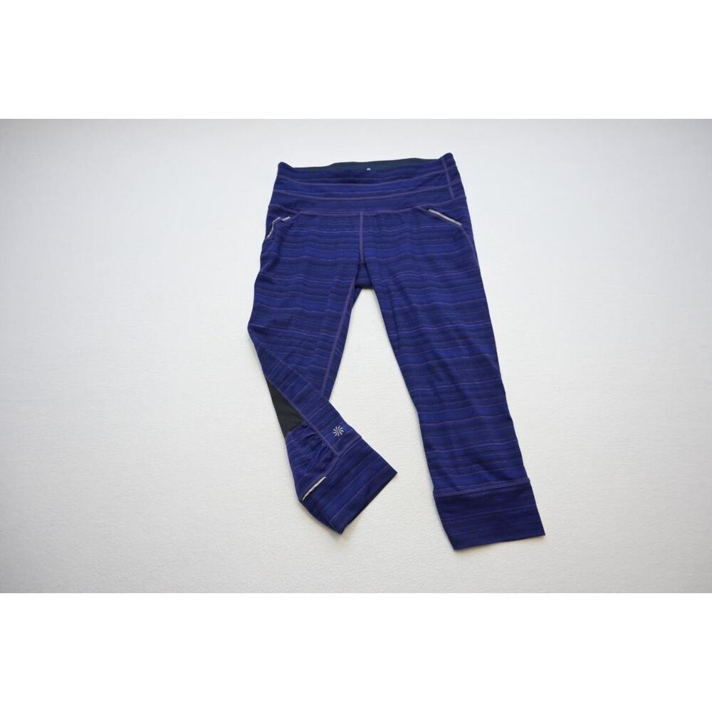 Athleta Leggings Compression Pants Gym Work Out Yoga Striped Womens Size Small